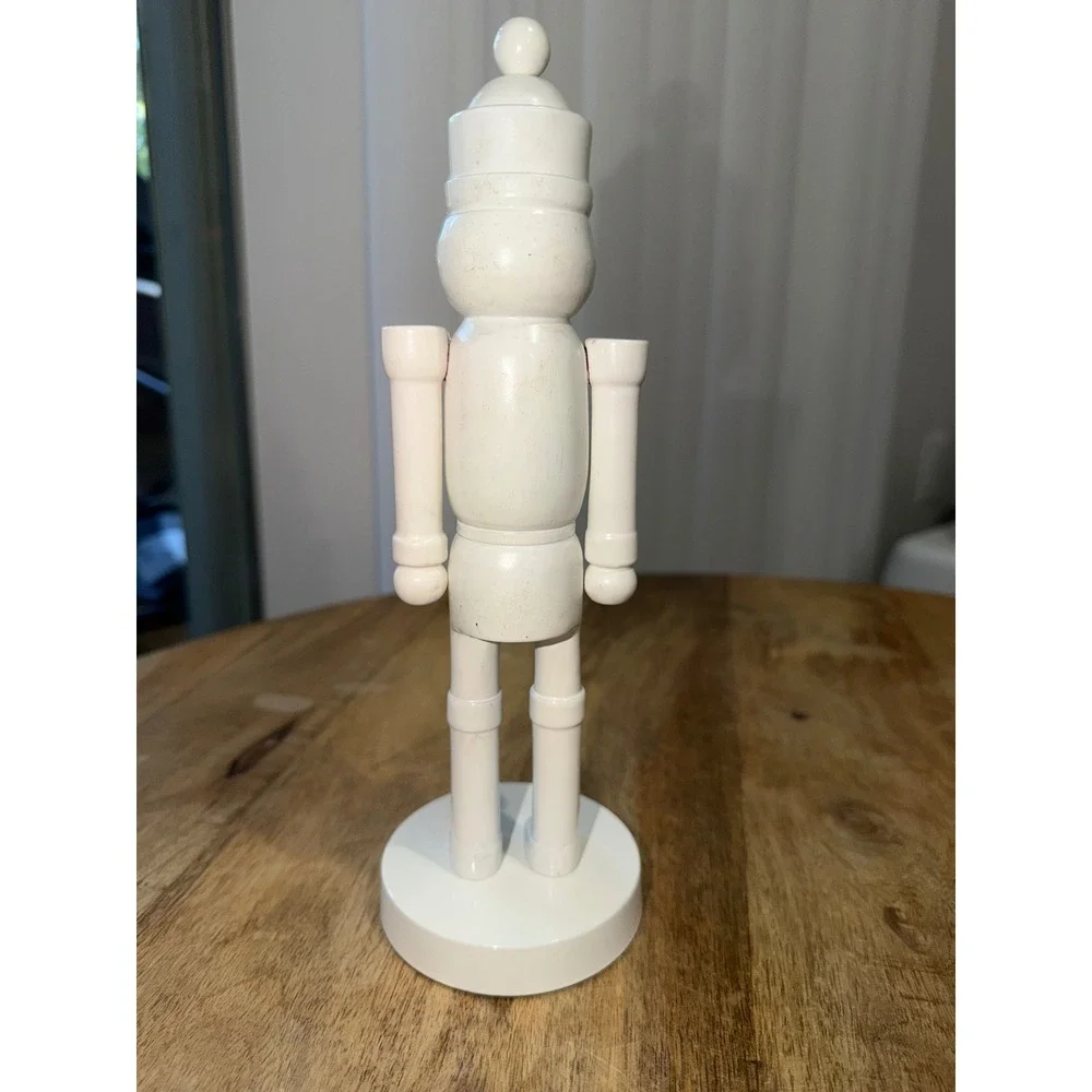 Threshold White Aluminum Nutcracker Figurine Holiday Decor Handcrafted 12